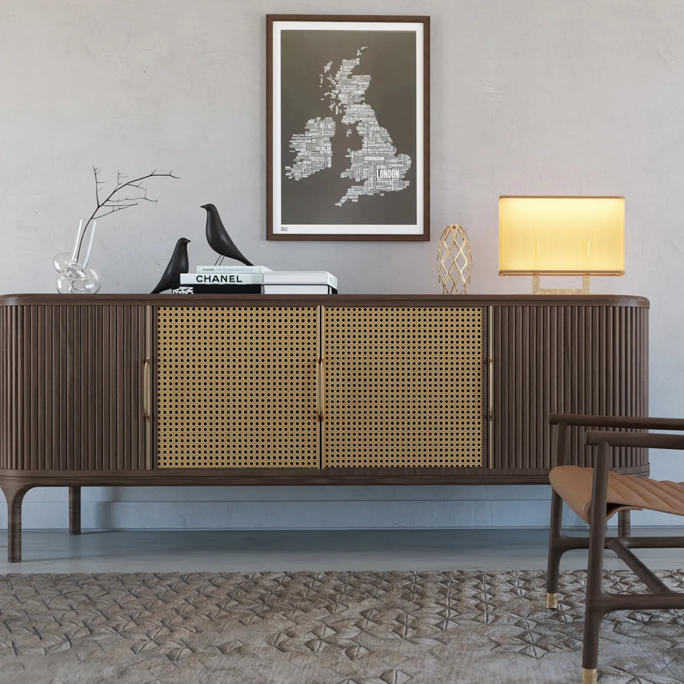 Credenza Joyce Brown in canna viennese