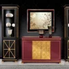 Credenza laccata con decorazione in foglia d'oro
