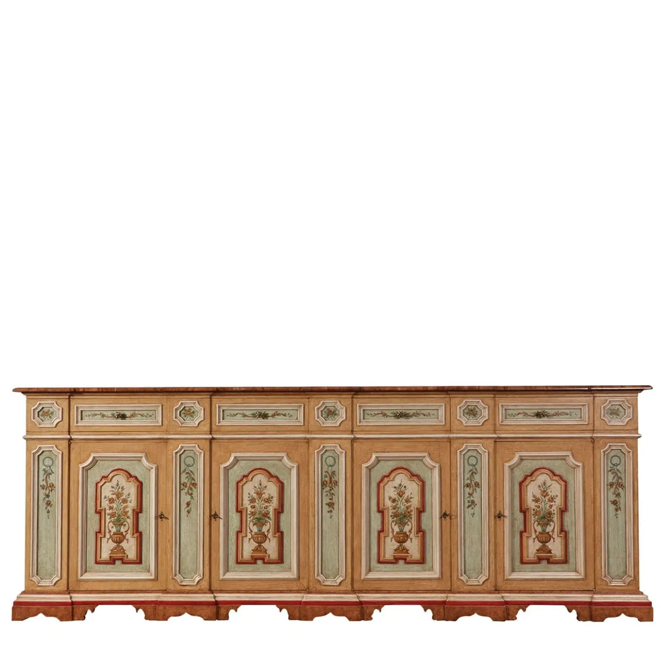 Credenza laccata floreale in stile barocco veneziano