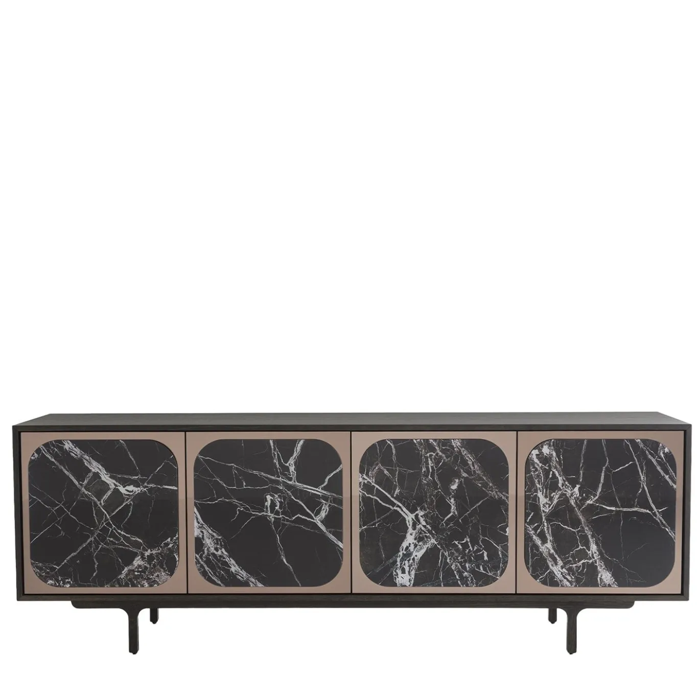 Credenza Margarette a 4 ante effetto marmo Breccia Imperiale