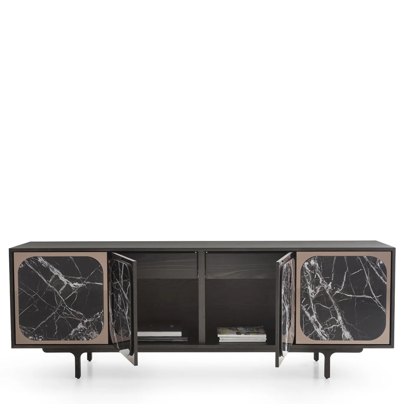 Credenza Margarette a 4 ante effetto marmo Breccia Imperiale