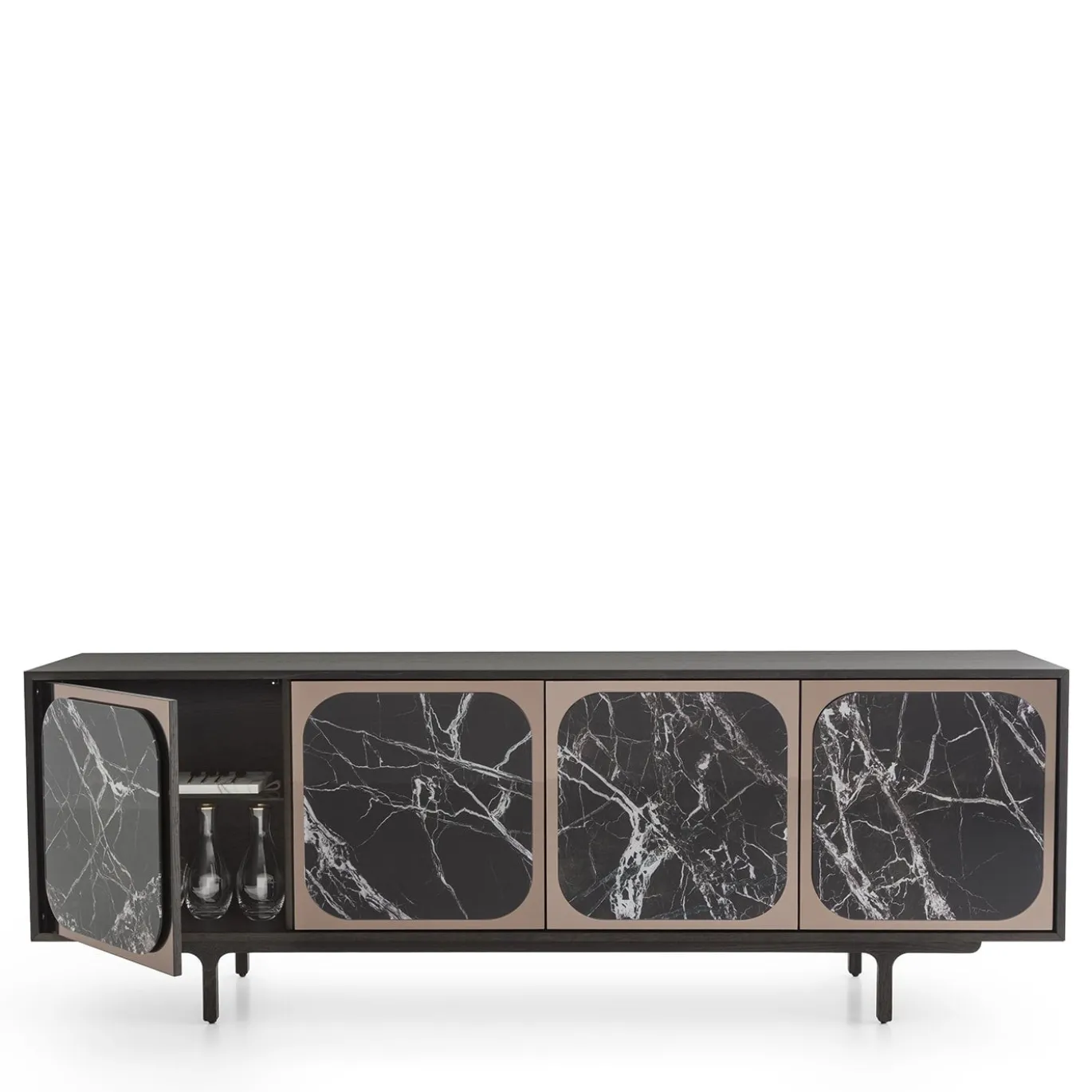 Credenza Margarette a 4 ante effetto marmo Breccia Imperiale