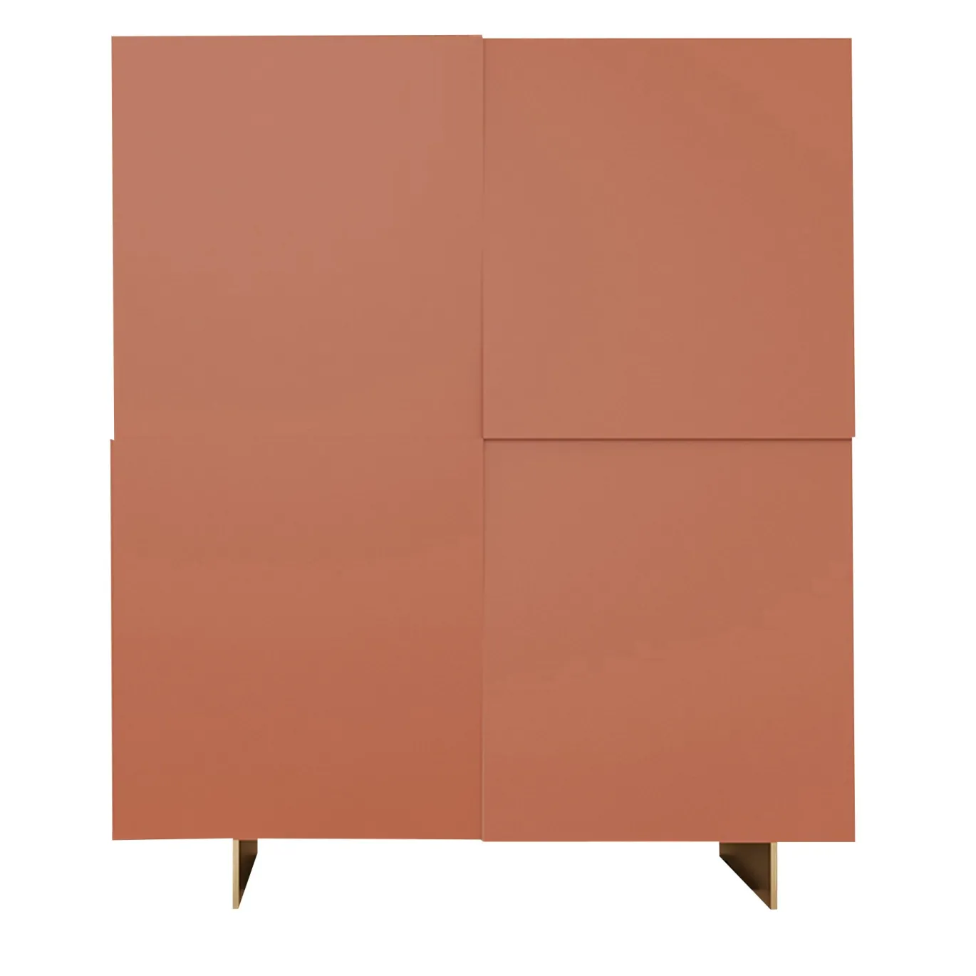 Credenza Minimalista V Alta in Legno Arancione