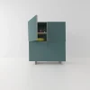 Credenza minimalista V alta in legno laccato verde