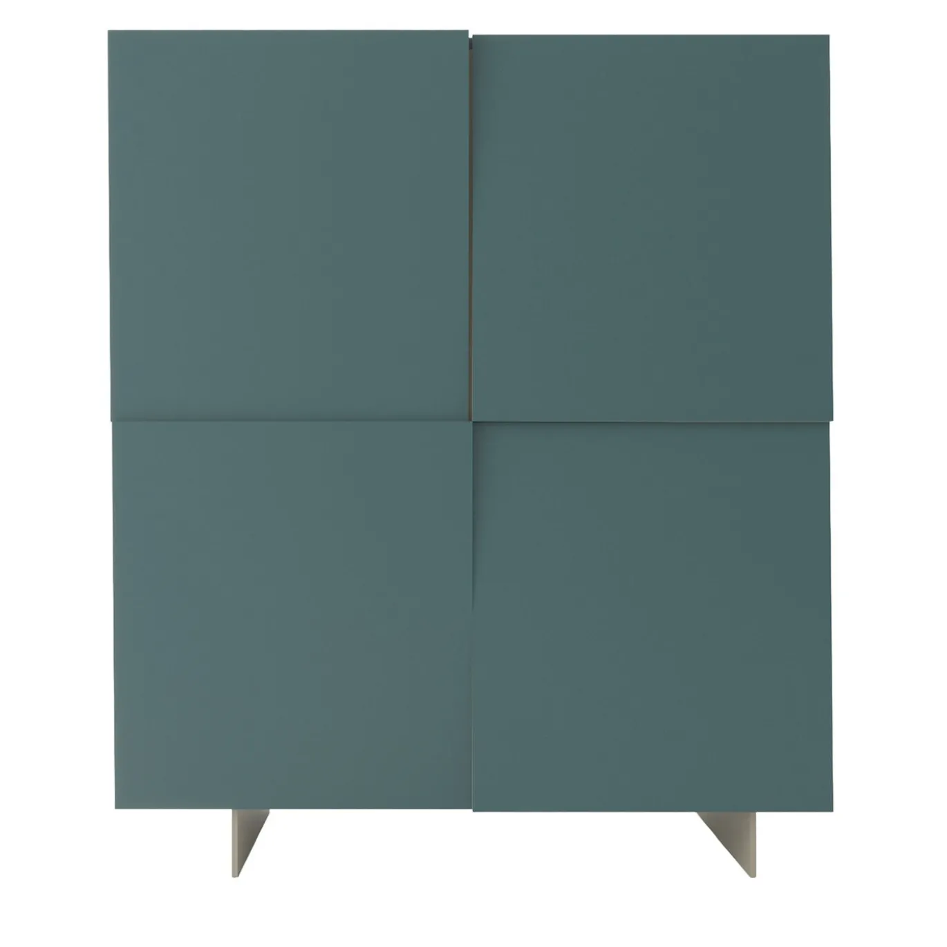Credenza minimalista V alta in legno laccato verde