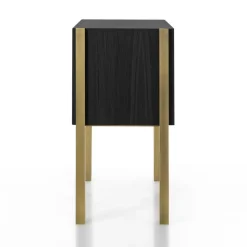 Credenza Mirage Vintage con gambe in ottone in nero opaco