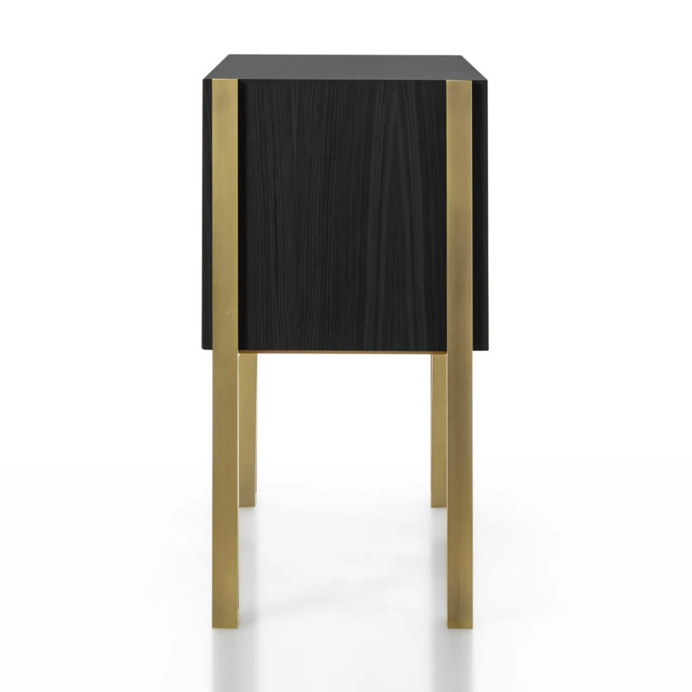 Credenza Mirage Vintage con gambe in ottone in nero opaco