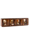 Credenza modulare Mesh con 4 contenitori e ante in vetro di Gabriele Cappelletti