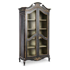 Credenza Padua Hutch Nera con rami verdi in crescita