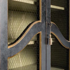 Credenza Padua Hutch Nera con rami verdi in crescita