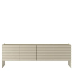 Credenza Patsy a 4 ante in legno beige scanalato