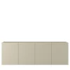 Credenza Patsy Elite a 4 ante in legno beige scanalato
