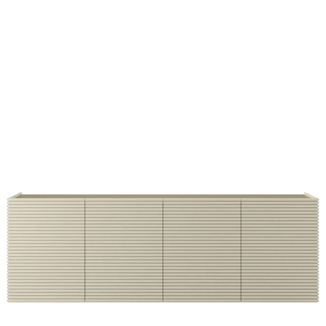 Credenza Patsy Elite a 4 ante in legno beige scanalato