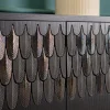 Credenza Plume a 4 ante in ceramica e legno nero