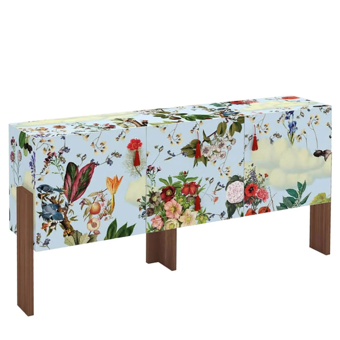 Credenza policroma floreale Ziqqurat di Driade Lab #1