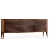 Credenza Riga Grande in Noce con Dettagli in Legno Scuro