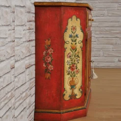 Credenza rossa in stile barocco tirolese del '700 Tirolesi