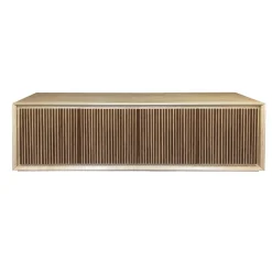Credenza scanalata a 4 ante Fuga Noce Due di Mascia Meccani