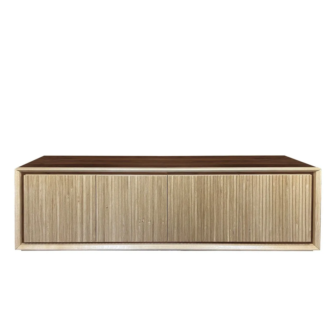 Credenza scanalata a 4 ante Fuga Noce Uno di Mascia Meccani