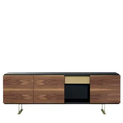 Credenza Sira in frassino finitura moka e noce canaletto