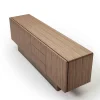 Credenza SIR 4 in noce con base in ottone bronzato