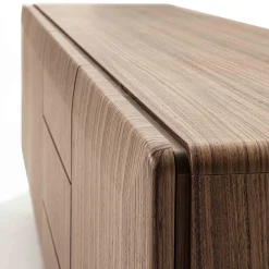 Credenza SIR 3 in noce con base in ottone bronzato
