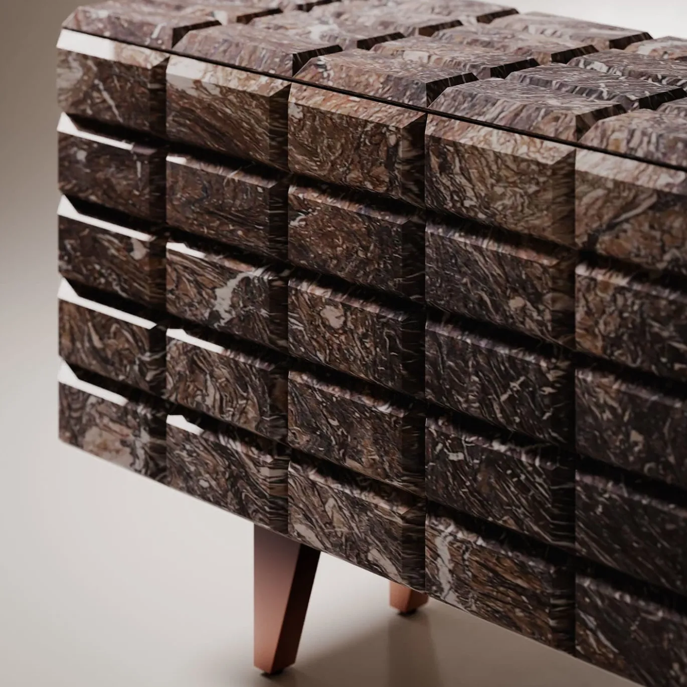 Credenza Star in marmo Cipollino Rosso