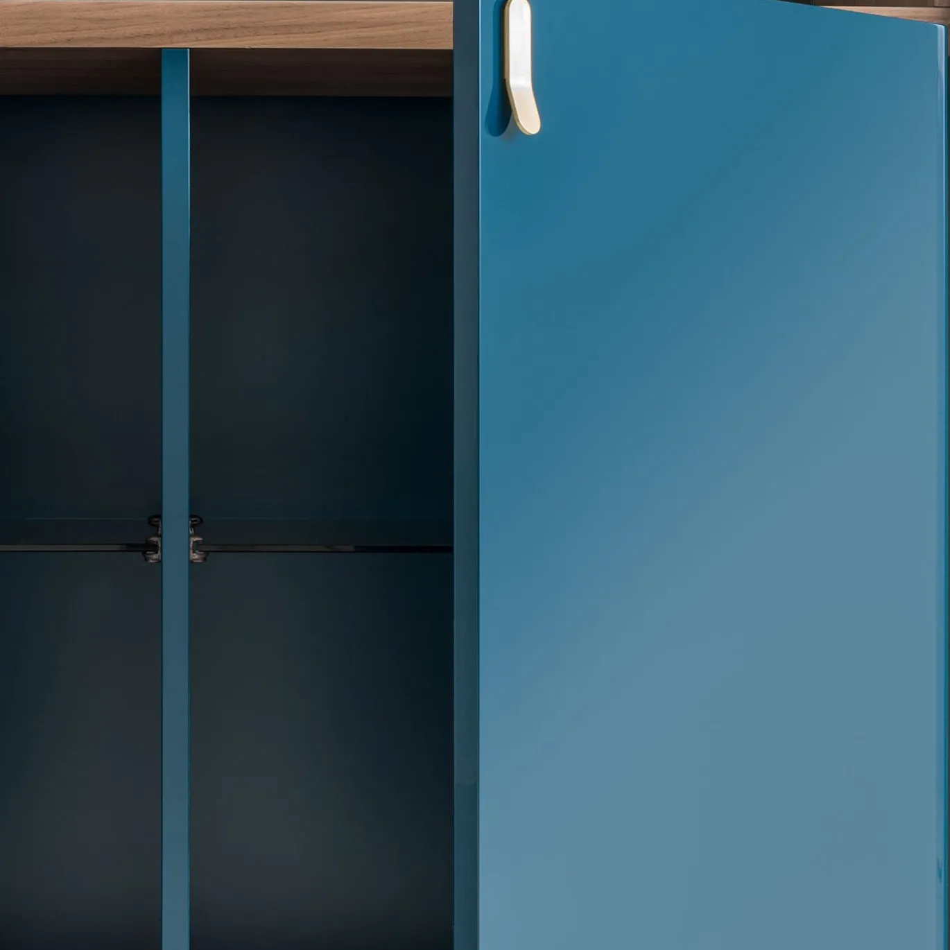 Credenza Universe a 4 porte blu denim