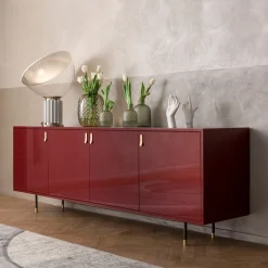 Credenza Universe a 4 porte rosso marsala