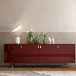 Credenza Universe a 4 porte rosso marsala