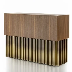 Credenza vintage Mirage con scultura in ottone fatta a mano