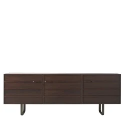 Credenza Zen in noce con ripiani in vetro #1