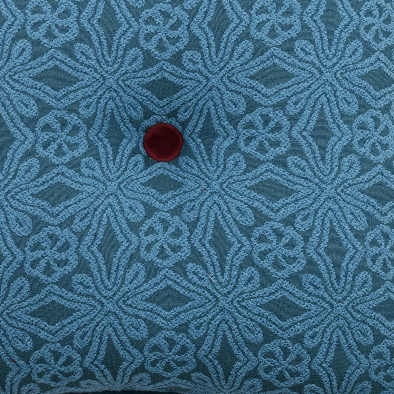 Cuscino Carré azzurro in tessuto jacquard floreale