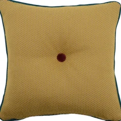 Cuscino Carré azzurro in tessuto jacquard floreale