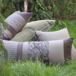 Cuscino Carrè beige in tessuto Tricot Jacquard