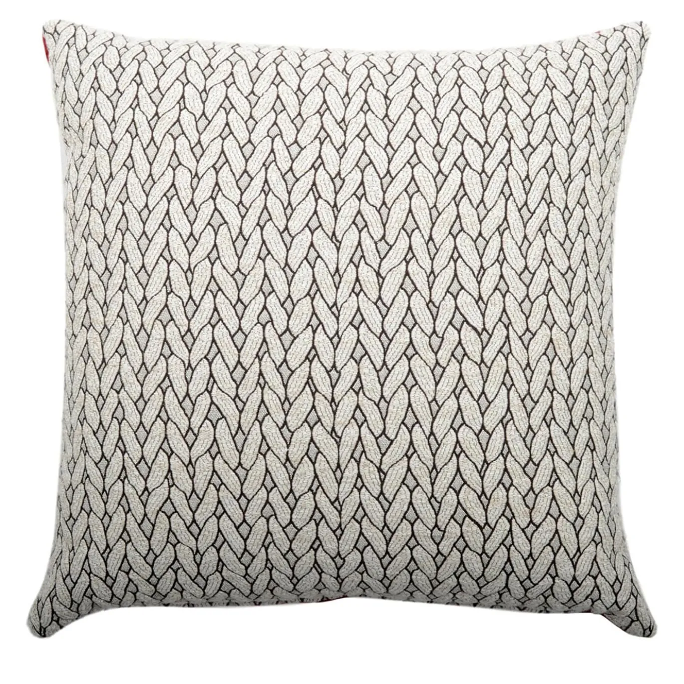Cuscino Carrè bianco e nero in tessuto Jacquard Tricot