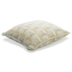 Cuscino Carrè bianco in tessuto jacquard geometrico