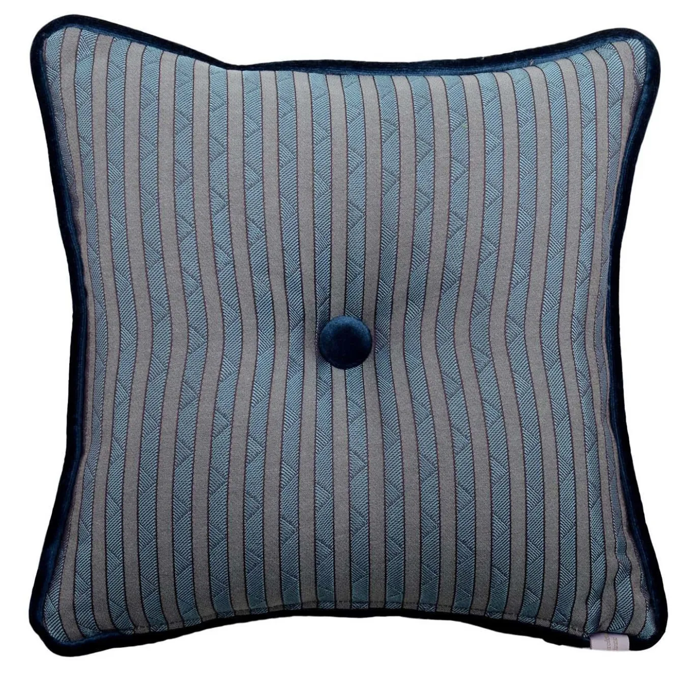 Cuscino Carré blu-grigio in tessuto jacquard a righe