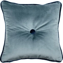 Cuscino Carré blu-grigio in tessuto jacquard a righe