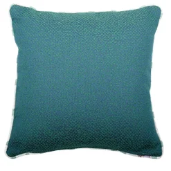 Cuscino Carrè blu-verde in tessuto jacquard finto unitario