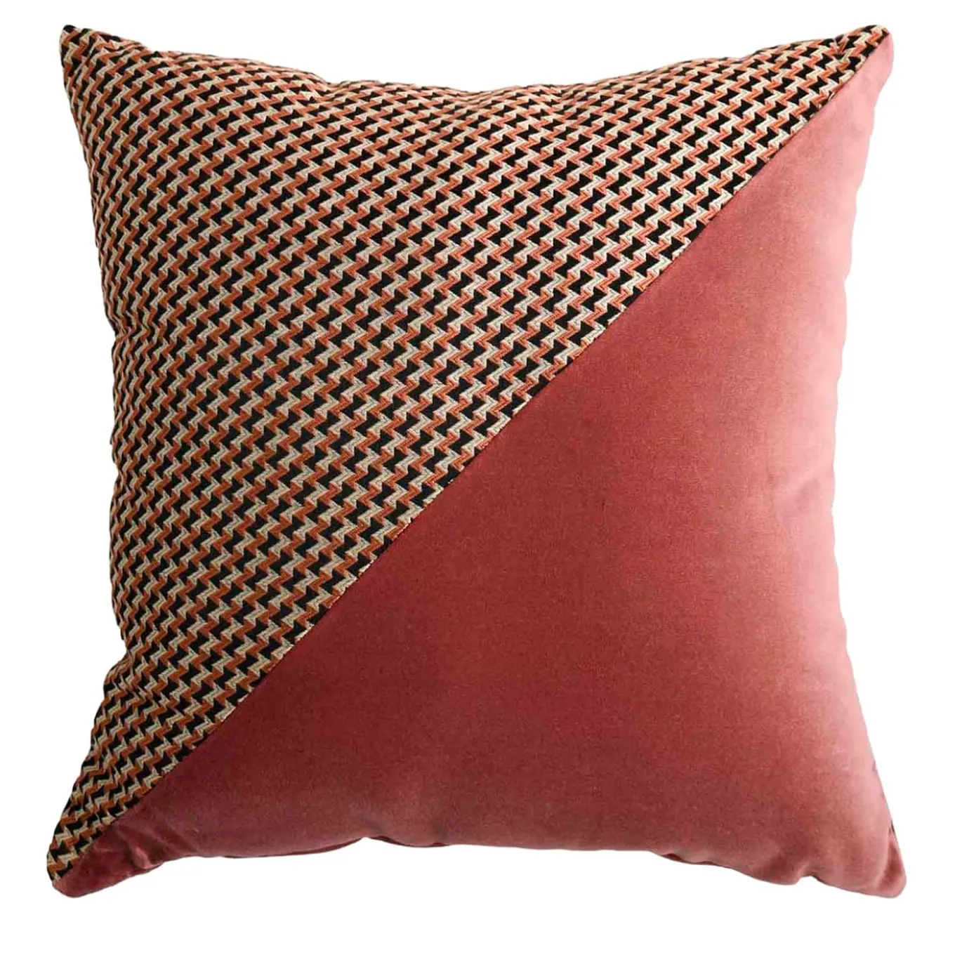 Cuscino Carrè Diagonal in tessuto jacquard micro-fantasia