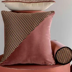 Cuscino Carrè Diagonal in tessuto jacquard micro-fantasia
