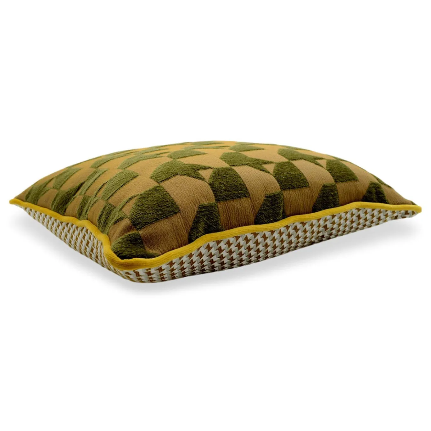 Cuscino Carrè in tessuto jacquard Pied-De-Poule