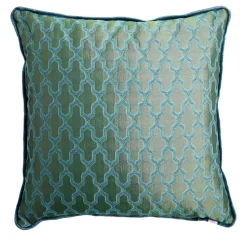Cuscino Carrè in tessuto jacquard e velluto di lino