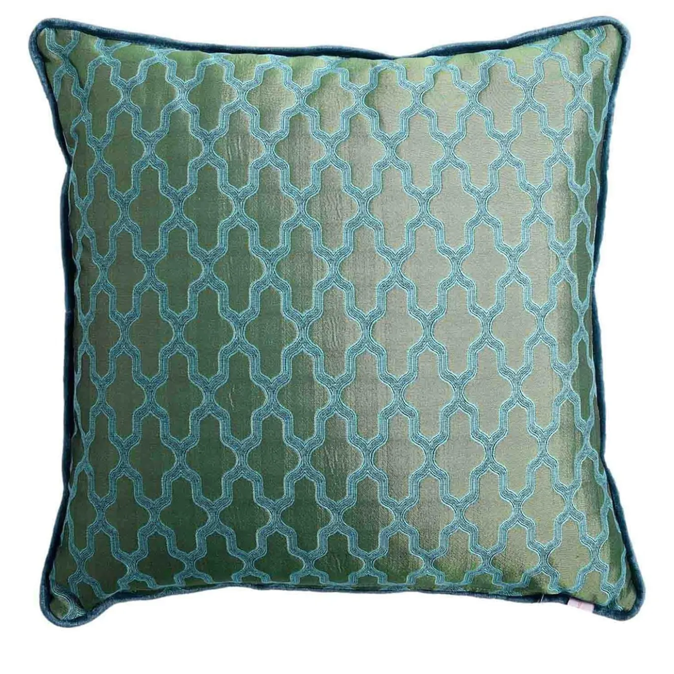 Cuscino Carrè in tessuto jacquard e velluto di lino