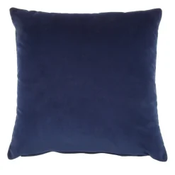Cuscino Carrè in velluto di cotone blu