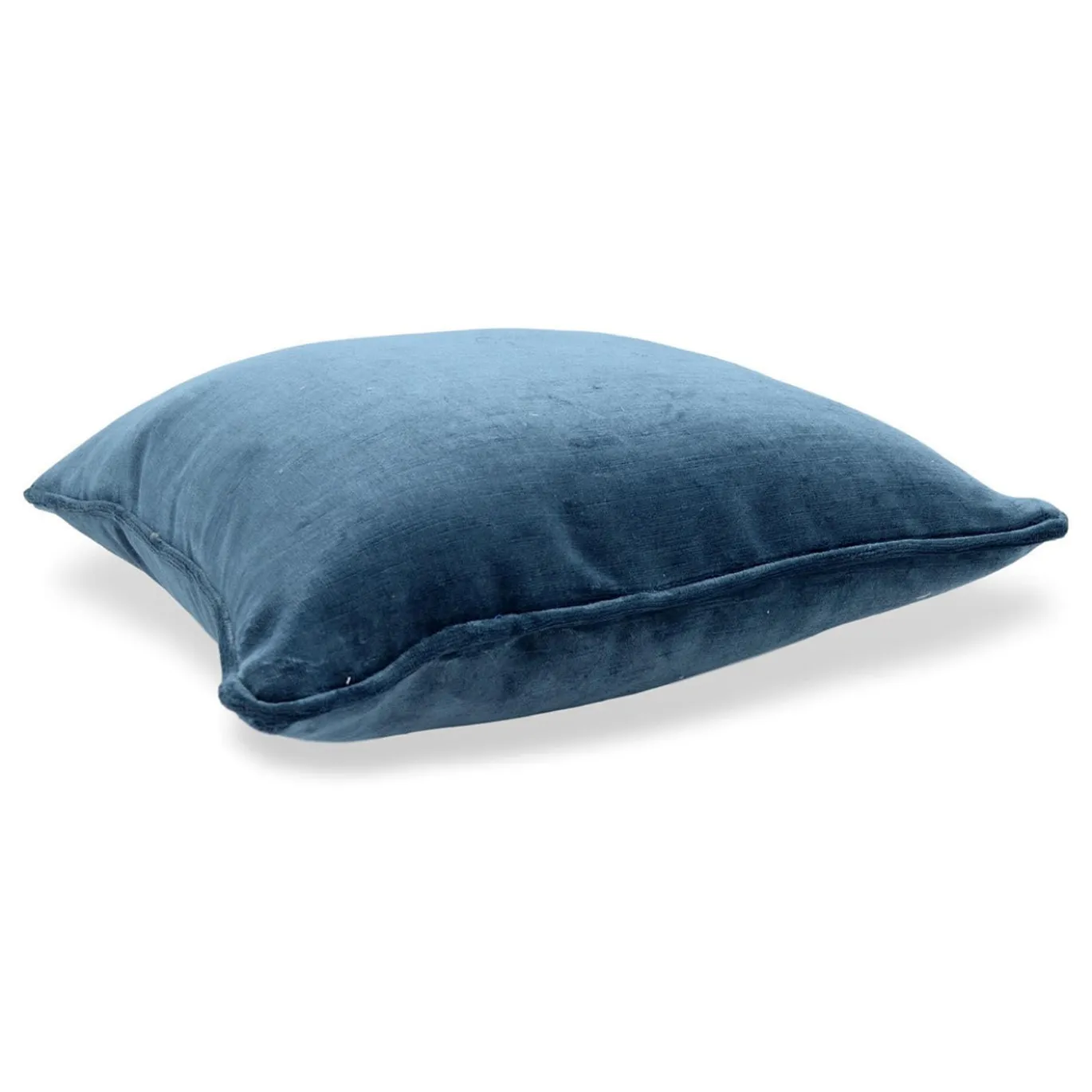 Cuscino Carrè in velluto di lino blu