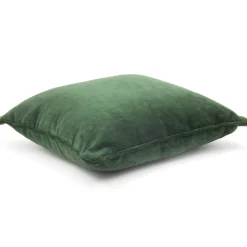Cuscino Carré in velluto di lino verde scuro