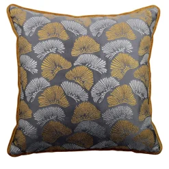 Cuscino Carrè Luminoso in Tessuto Jacquard e Velluto di Seta