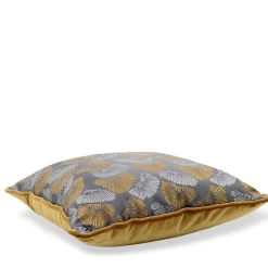 Cuscino Carrè Luminoso in Tessuto Jacquard e Velluto di Seta